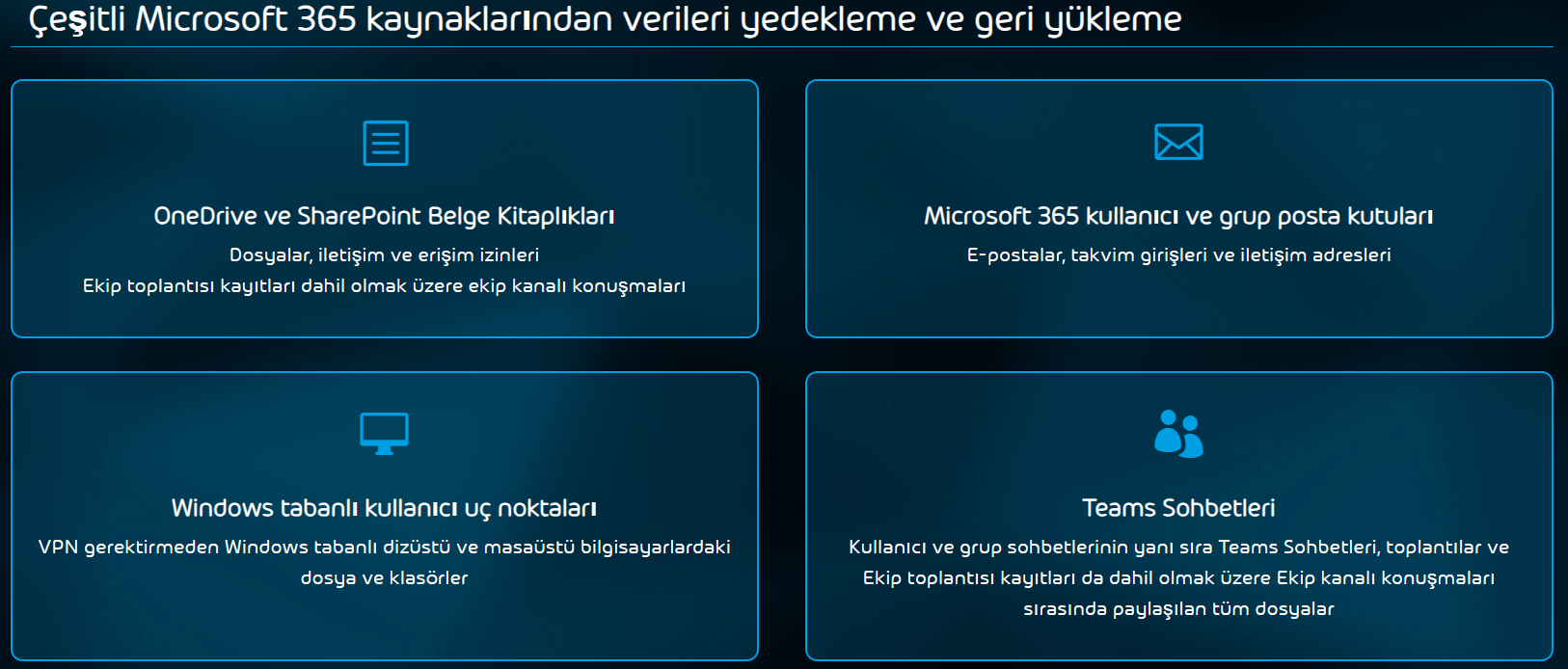 Microsoft 365 Yedekleme ve Kurtarma