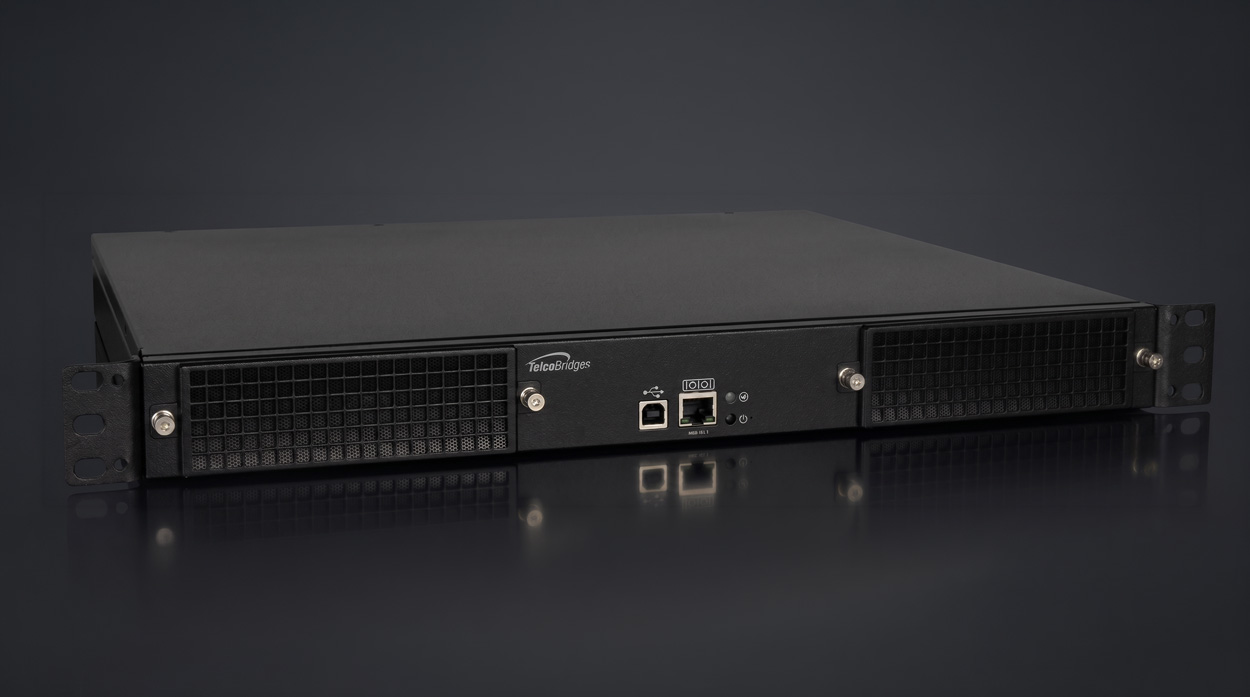 Rear view of the Tmedia TMG800 Media Gateway